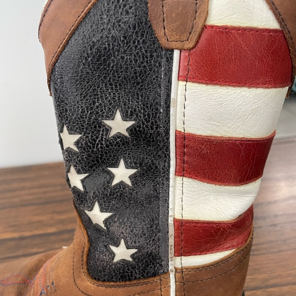 Old West, 11 little kid, American Flag square toe cowboy country western boots - Picture 8 of 12